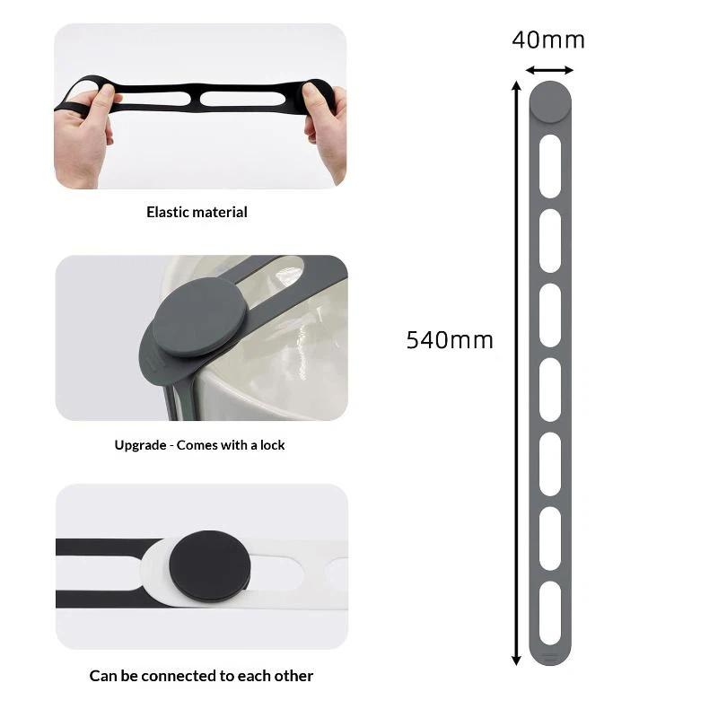 3Pcs Silicone Pot Lid Elastic Band Reusable Lunch Box Strap Holder Suitable Universal Clay Pots Curtains Bowls Latch Strap Ties