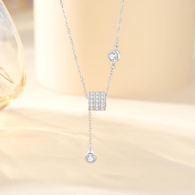 Tichiya Real Shot S925 Sterling Silver Slim Waist Tassel Necklace for Women - Light Luxury Fashion Clavicle Chain 925 Silver