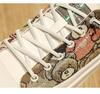 Men's Breathable Cartoon Bear Trendy Low-Top Casual Shoes - Four Seasons Wear-Resistant Flat Sneakers