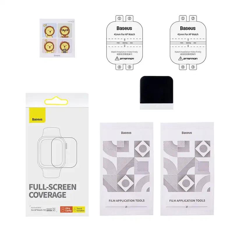 Baseus Nanocrystal 41mm Screen Protector for Ap Watch 7/8, Clear