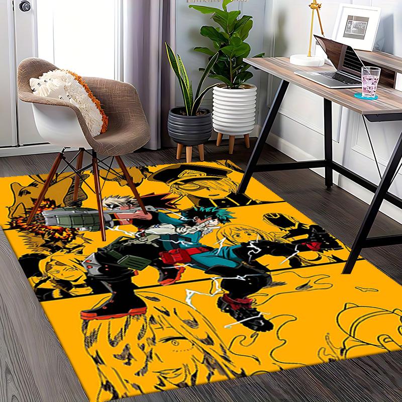 1pc My Hero Academia Midoriya Izuku Chair Mat - Anime Cartoon Design Office Desk Pad, Non-Slip Carpet for Home Decor, Living Room, Bedroom, Game Room,