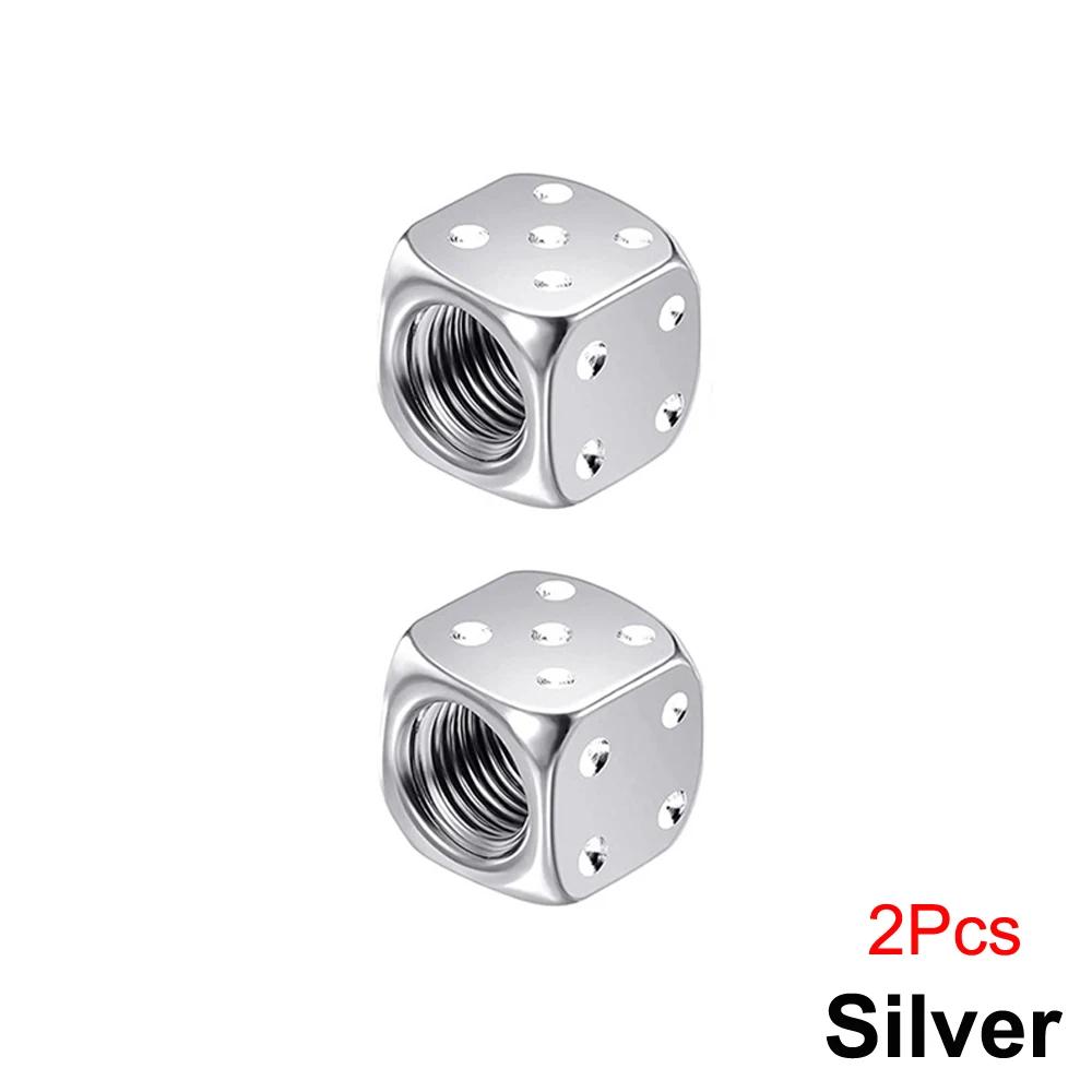 BFR1 DSYCAR 2/8Pcs Aluminum Tire Valve Caps Dice Wheel Stem Tyre Tire Wheel Stem Air Valve Dust Cover for Car Truck Motocycle Bike
