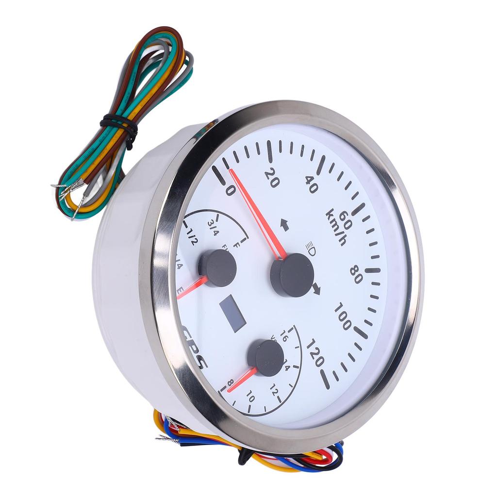 3 In 1 GPS Speedometer 0 To 120KM H 110mm Odometer 8 To 16V Voltage Gauge E 1 4 1 2 3 4 F Fuel Level Meter with Turn