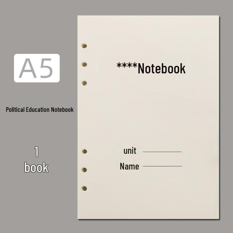 Xuchen A5 Leather Six-Hole Loose-Leaf Political Education Notebook