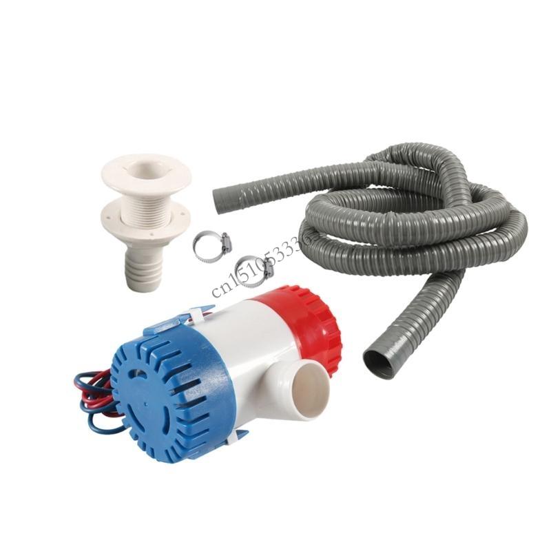 090E 5Piece Bilge Pipe 1100GPH Electric 12V PVC Hose Clamp Thru Hull Fitting China Mainland