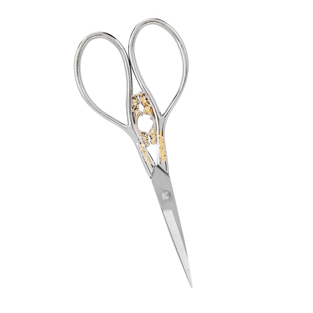 1pc Stainless Steel Tailor Scissors Household   Sewing Accessories(black with gold pattern)
