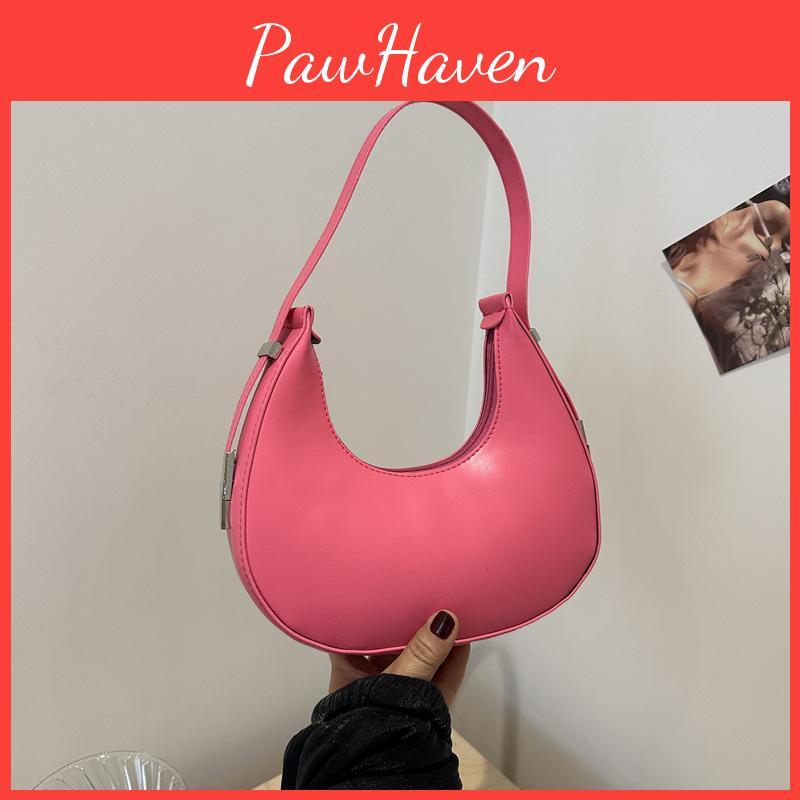 Color Bag Design Solid Niche Womens 2024 New Trendy Simple Personalized Underarm Crescent Bag Personalized Portable Shoulder Bag