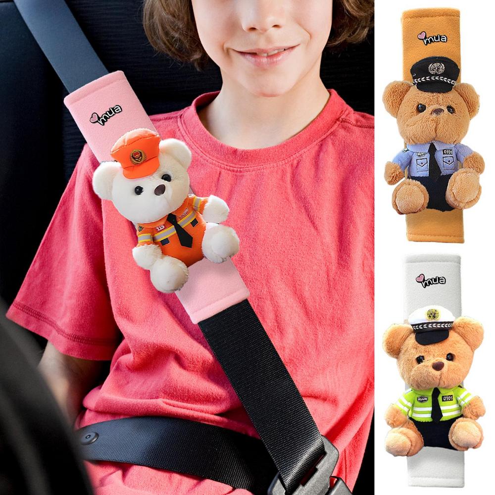 For Car Car Seat Belt Shoulder Pad Truck Cartoon Bear Seatbelt Pad Shoulder Strap Cover Comfortable Car Seat Belt Pads Harness