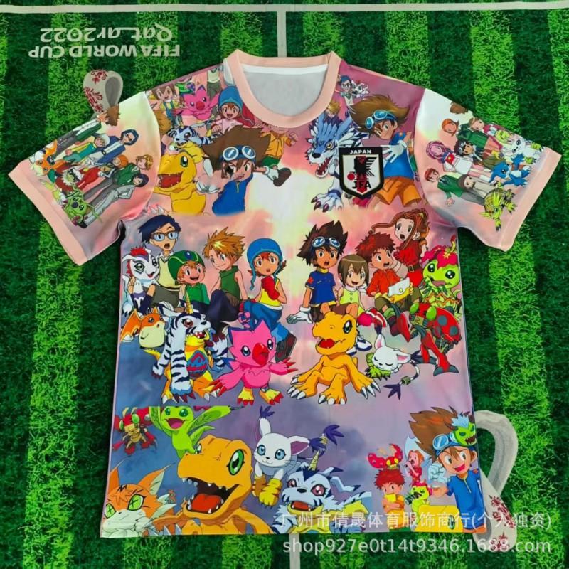 Japan National Team Soccer Jersey Anime Digital Collab Edition Mens Breathable Quick-Dry Short Sleeve Football Shirt