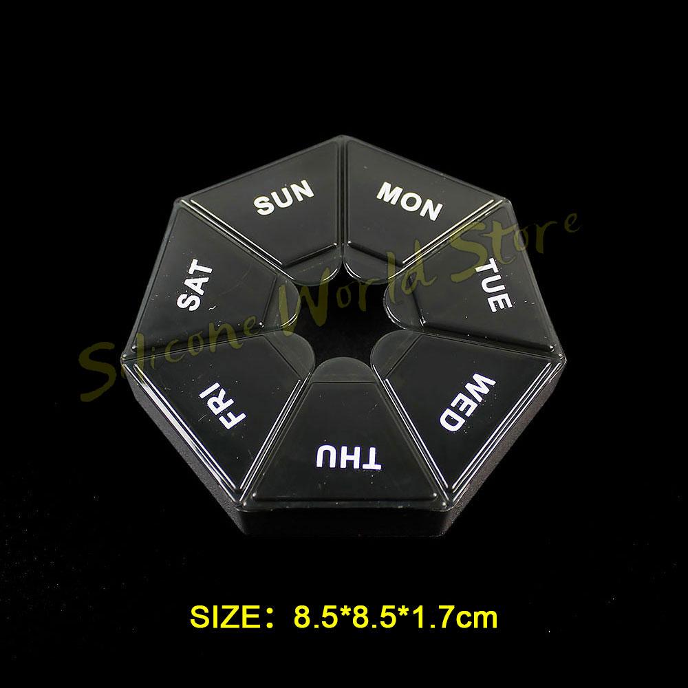 SW Portable Travel 7 Grids Pill Box Weekly 7 Days Pills Case Vitamin Fish Oils Medicine Storage Container Organizer Jewelry Box