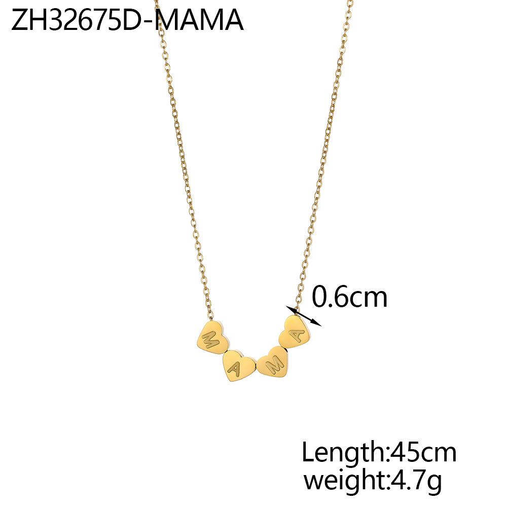 CARLIDANA Mother's Day Gift Hot Sale Letter MAMA Necklace for Mom Stainless Steel Gold Color Necklace Jewelry Women Anniversary