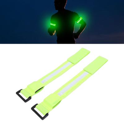 2pcs Rechargeable Led Running Armbands 3 Modes 5 Colors Reflective Light Up Armband for Night Walking Cycling Running