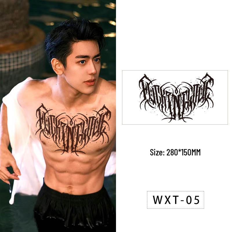 Grands Autocollants de Tatouage Temporaire Imperméables Floraux pour la Poitrine