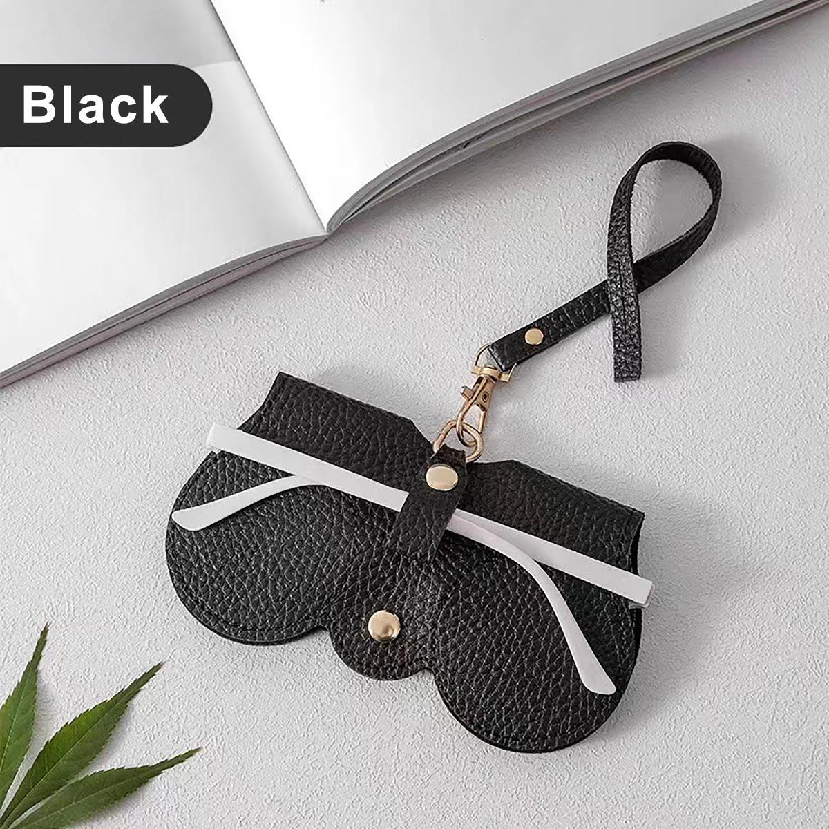 1 lychee embossed glasses case, cute leather glasses protection bag, portable travel glasses holder