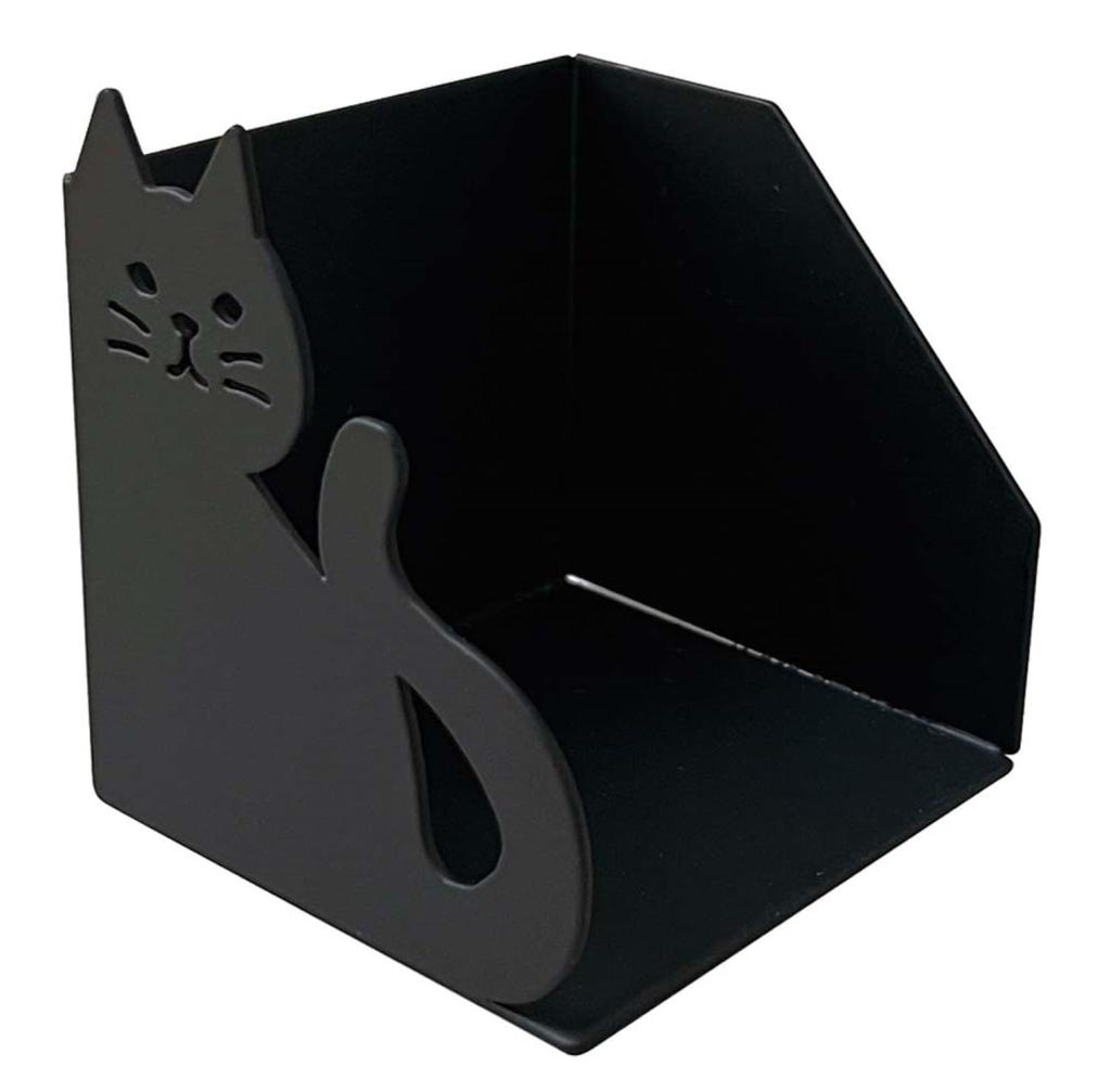 Decore Corporation Cat Deco Kitchen Wrap & Tissue Holder, Black, Size Approx. W5.8 D13 H6.5 SL-38457
