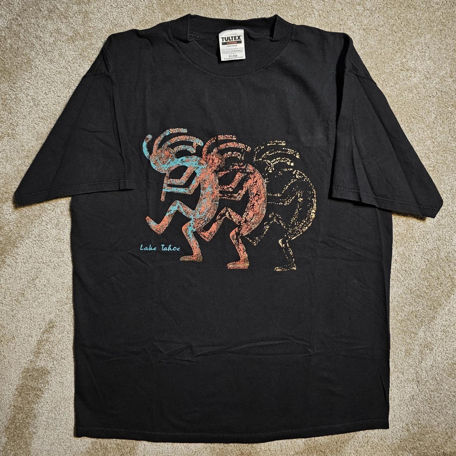 

Vtg 1994 Apple Graphics Kokopelli XL TULTEX T-shirt Grunge Indie Skate Deadstock S