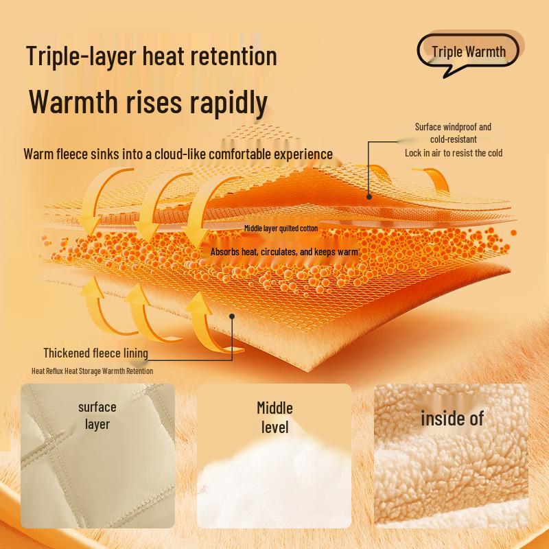 MINISO Men's Heavyweight Plush-Lined Stand Collar Winter Jacket