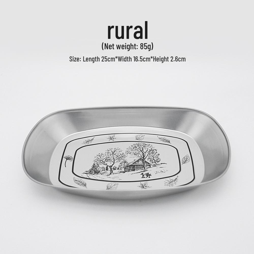 Retro European-Style Tin Camping Plate - Portable BBQ & Picnic Tableware