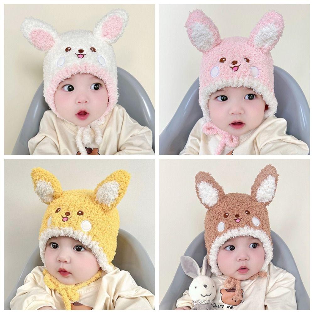 

Warm Baby Woolen Hat Windproof Ear Protection Cap Fashionable Baby Hat Winter рожевий