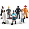 7Pcs/Set Hand Painted Miniature Landscape Figurine High Simulated Workplace Fireman Policeman Landscape Figurine for Decoration