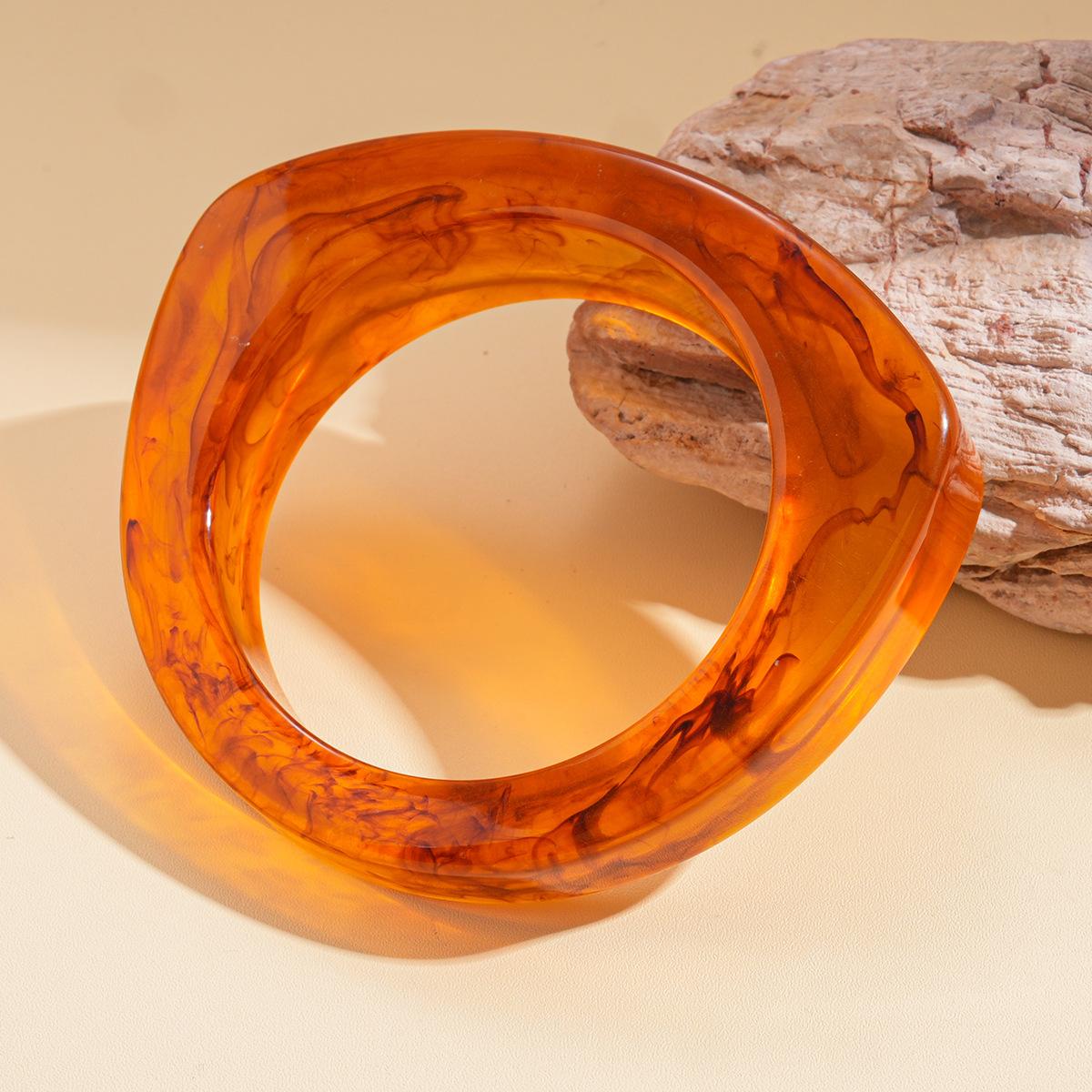 

Punk Hip-Hop Irregular Chunky Bracelets Geometric Bohemian Resin Bangles Charm Retro Hand Bangle Lady Jewelry Accessories