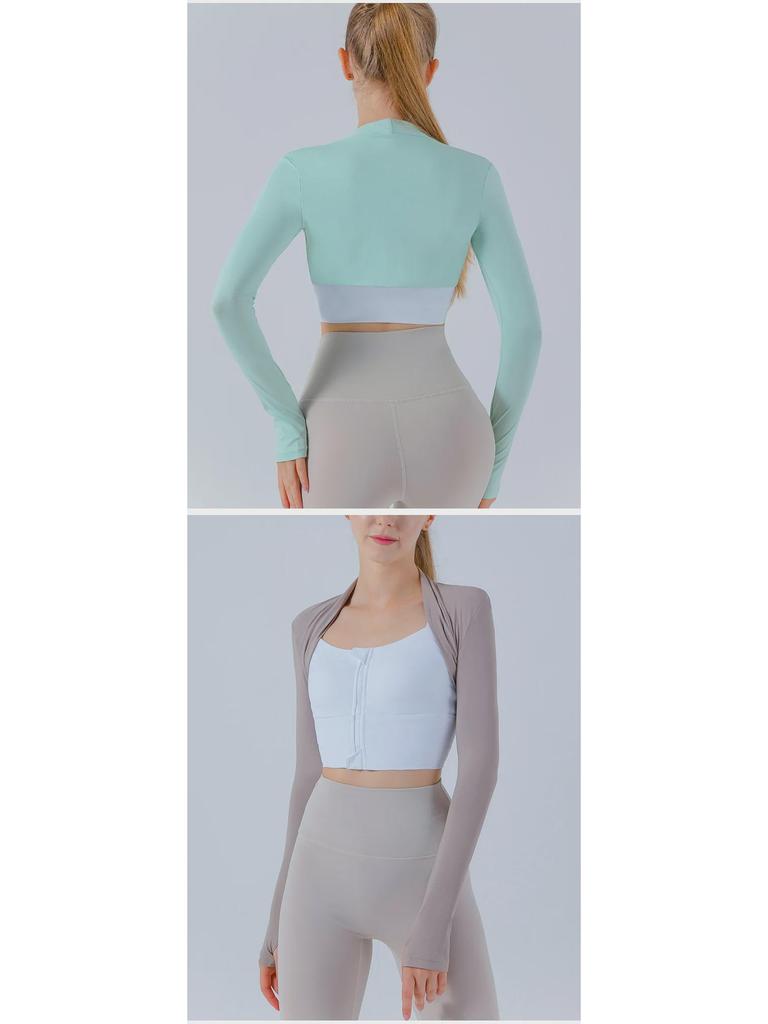 Women's Short Sleeve Thumbhole Yoga Top - Tight-Fit Sports Blouse/Shawl Fitness Waistcoat