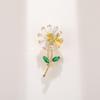 Bo Xin Yun Luxury Cubic Zirconia Daisy Brooch - Trendy, Versatile Lapel Pin for Women's Clothing