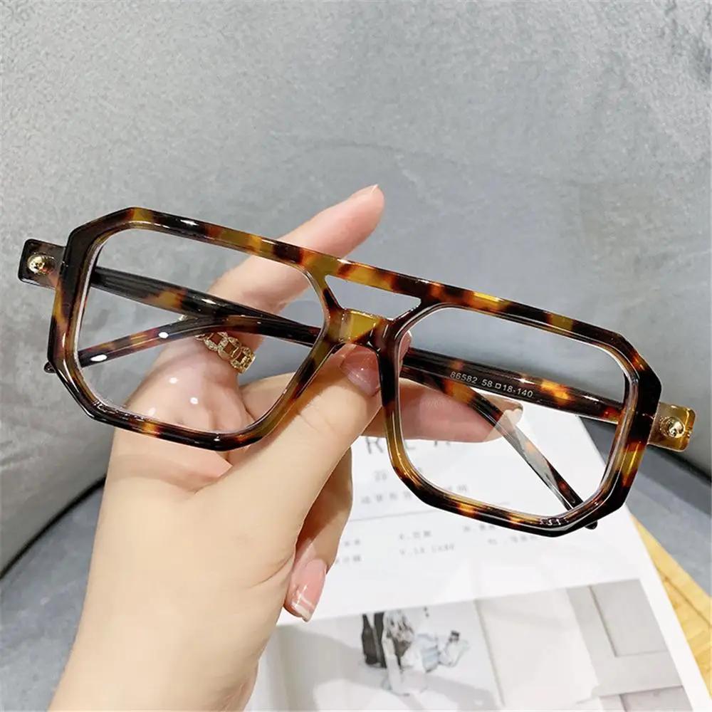 Vintage Square Women Sunglasses for Men Fashion  Retro Double Bridge Male Sun Glasses Eyewear Trendy Brand Design Shades