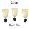 3pcs Beige Plant Frost Protection Covers,Zipper Drawstring Winter Warming Shields for Greenery and Vegetables - Durable Garden