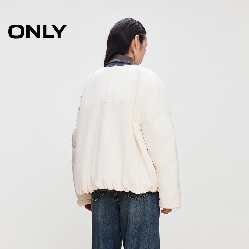 ONLY Women's Detachable Scarf 90% White Duck Down Jacket