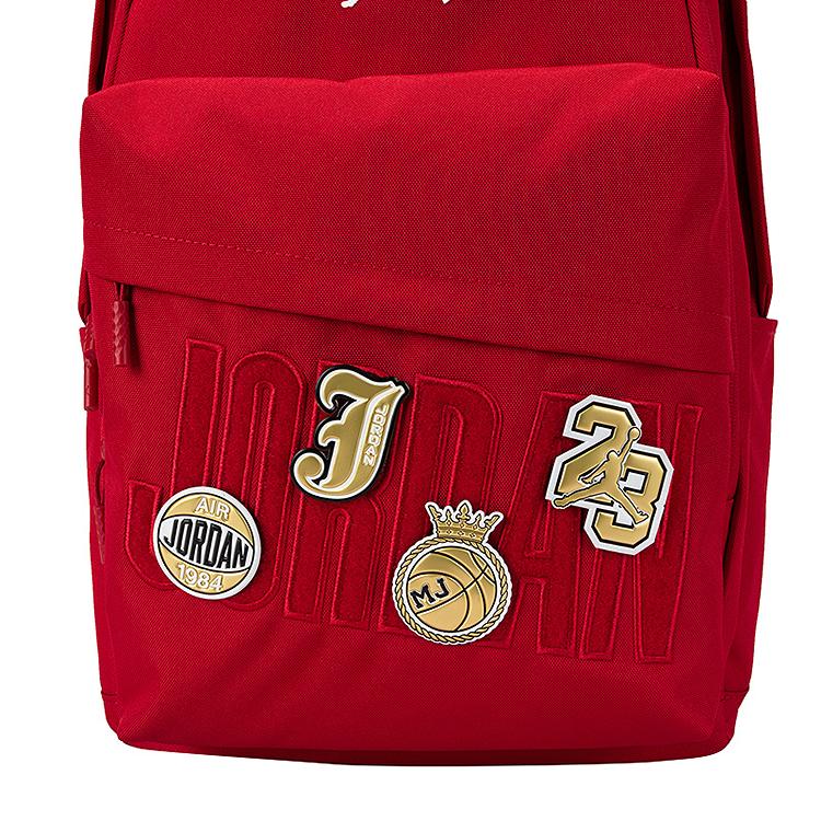 Jordan Gold Logo Velcro Badge Random Stick Series Polyester Backpack Unisex Backpack JD2623161GS-001