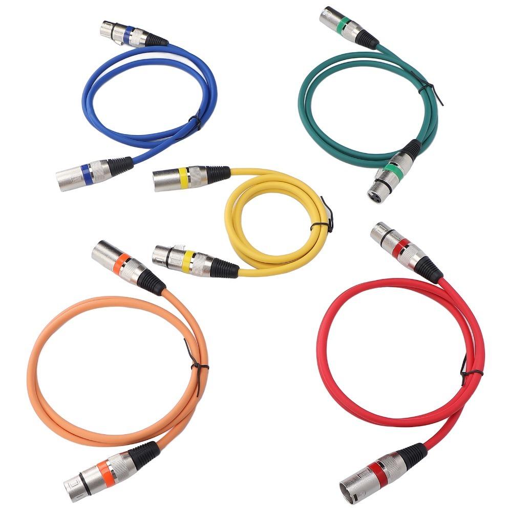 5PCS XLR Male to Female XLR to XLR Microphone Cable 3 Pin Color Coded Mic Patch Cord for Mic Mixer