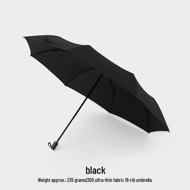 

Ultra-Light Carbon Fiber Windproof Folding Umbrella, Extra Large, 8 Ribs, Black, for Men and Women