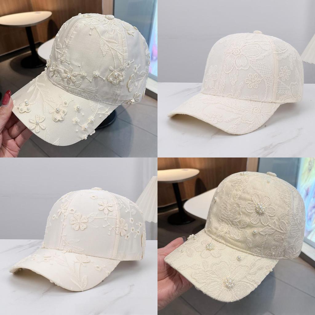 Floral Embroidery Baseball Hat With Curved Brim For Outdoor Sunshade Girls Boys