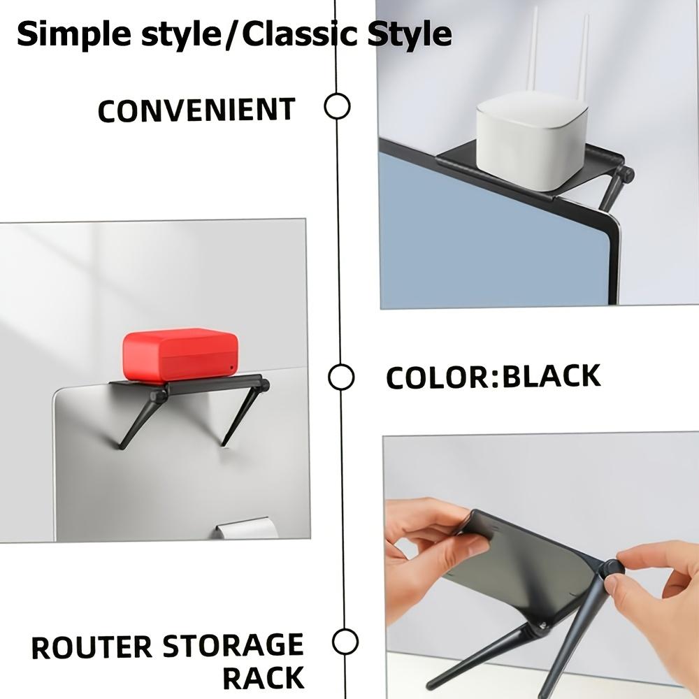 1pc Storage Shelf for Organizing Items, TV Screen Top Shelf, Desktop Computer Screen Organizer Living Room Remote Control, Router, Media Storage Rack