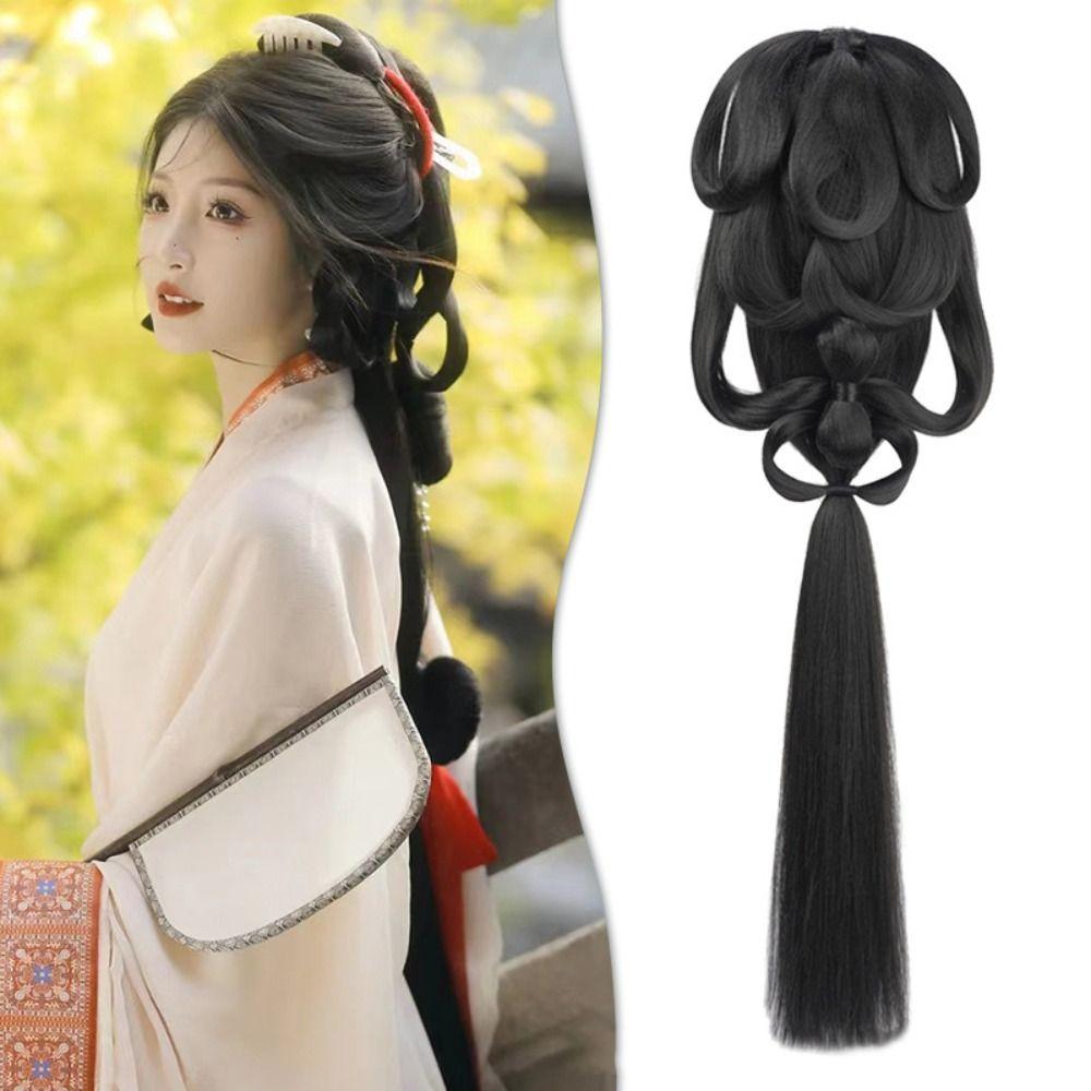 Long Straight Women Hanfu Wigs Lazy Costume Wig Hanfu Wig Headband  Princess Cosplay