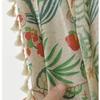Green Plant Imitation Cotton Linen Semi-blackout Fringe Curtain American Style Country Retro Decorative Curtain Fabric Finished