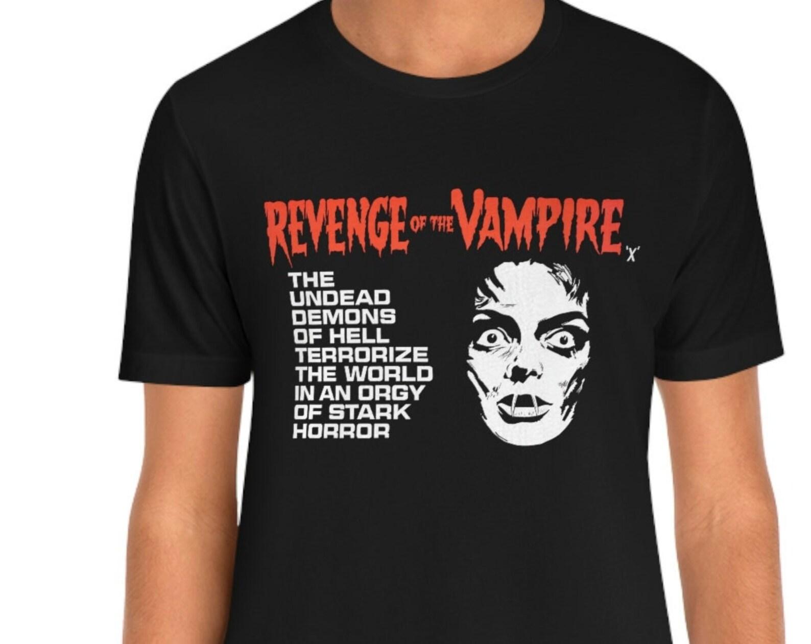 Revenge Of The Vampire Movie T-Shirt Black Short Sleeve Tee XL