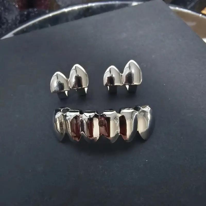 Double-sided Hip Hop Halloween Stage Set with False Teeth for Men and Women