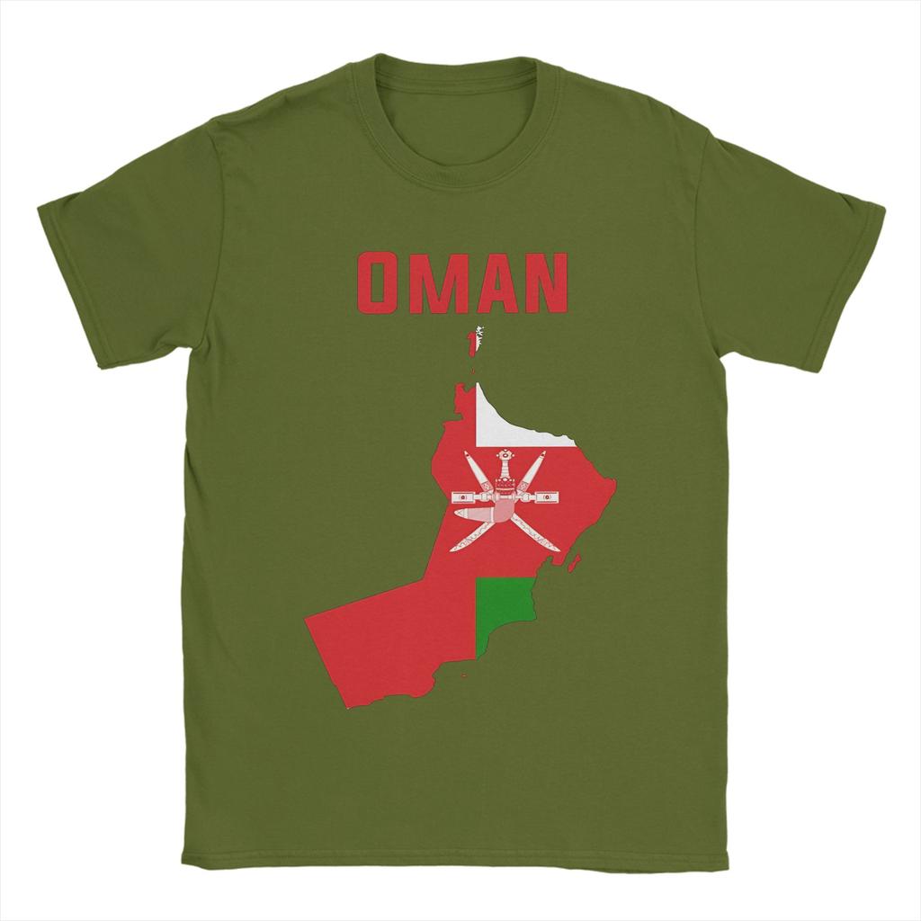 Mens TShirt Oman Map Flag Pride Funny Cotton Tees Short Sleeve Patriotic Omani National Emblem Art T Shirt Crew Neck Clothes