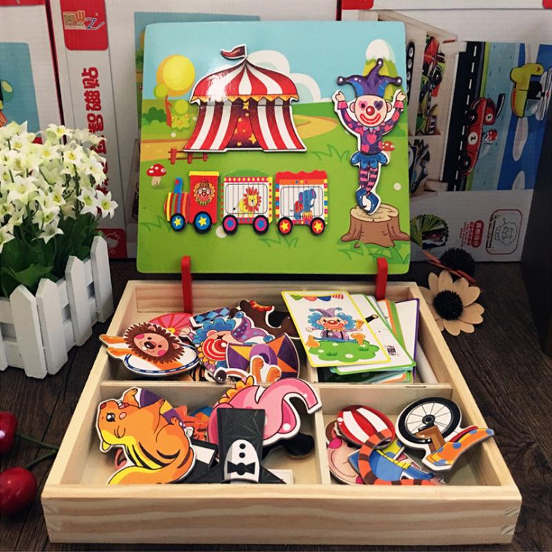 Children'S Early Education Puzzle Five Senses Magnetic Puzzle Magnetic Sticker Dressing 3-6 Years Old Kindergarten Toy Collage