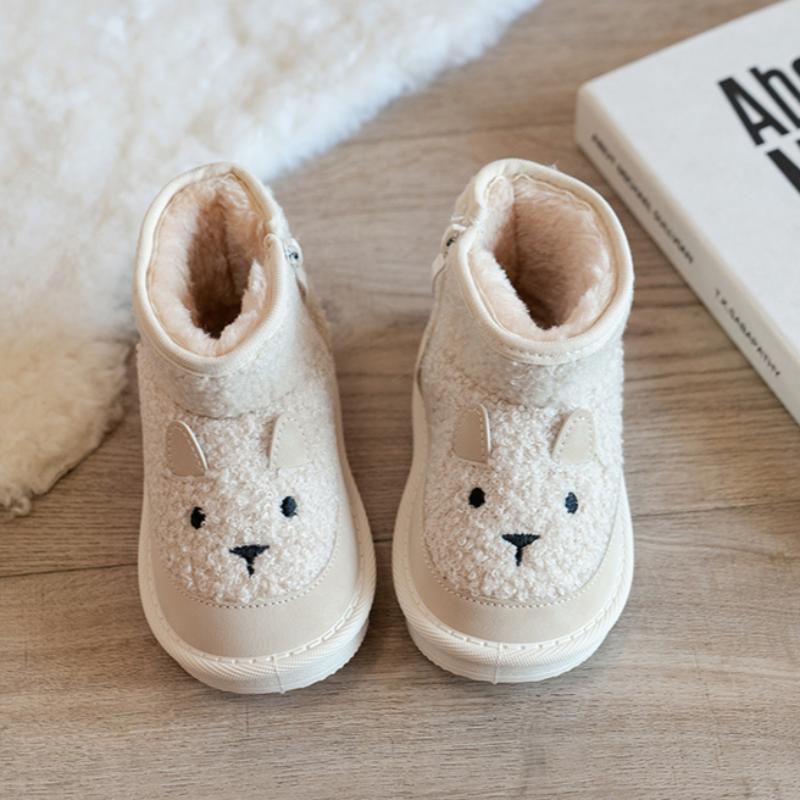 Winter Fashion Cartoon Cute Snow Boots for Boys and Girls Plus Velvet Warm Large Cotton Shoes Bread Shoes
