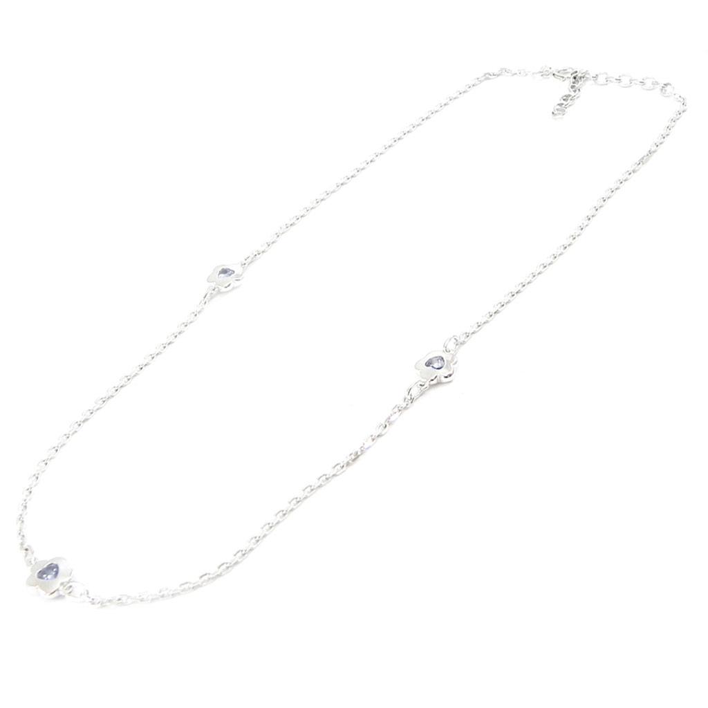 Altesse [I2968] - Blue 'Flora' Silver Necklace