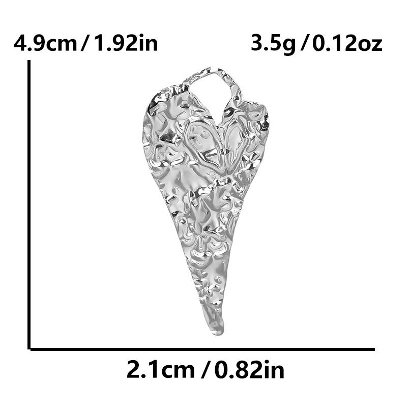 High Quality 6pcs Silver Color Heart Charm Stainless Steel Charms For Jewelry Making Pendnat Breloque Acier Inoxydable Materials