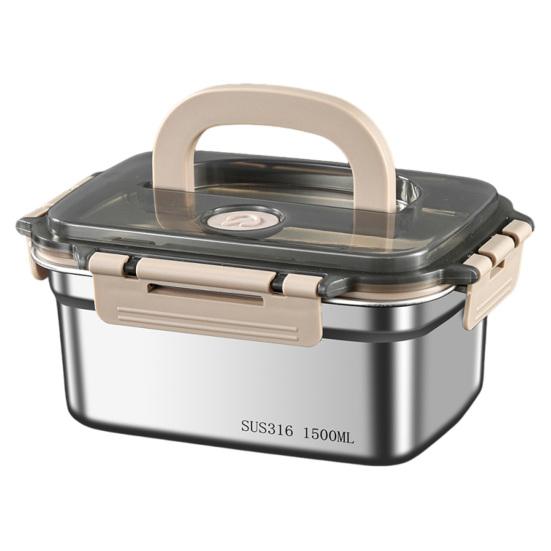 

316 Stainless Steel Bread Box with Lid And Handle 1200/1500/2000ml Large Capacity Bread Storage Container Dishwasher Safe Bread Keeper for Fresh 1500ML