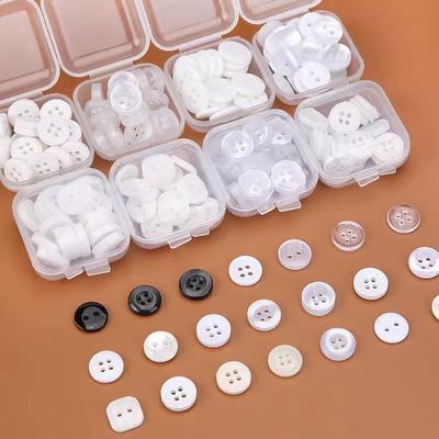 Boutons de chemise blancs, Boutons de chemise haut de gamme, Vêtements pour hommes et femmes, Hauts, Petits boutons ronds exquis à quatre trous de style chinois