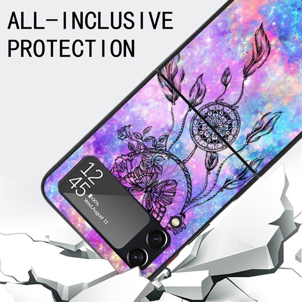 Retro Feather Dreamcatcher Case For Samsung Galaxy Z Flip 7 6 5 4 3 z Flip7 Flip6 Flip5 Flip4 5G Phone Cover Flip3 Folding Coque