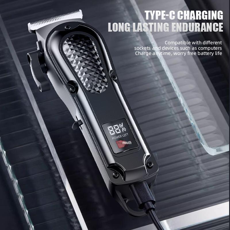Men's Digital Display Hair Clipper & Trimmer - Electric Shaver for Home & Barber Use