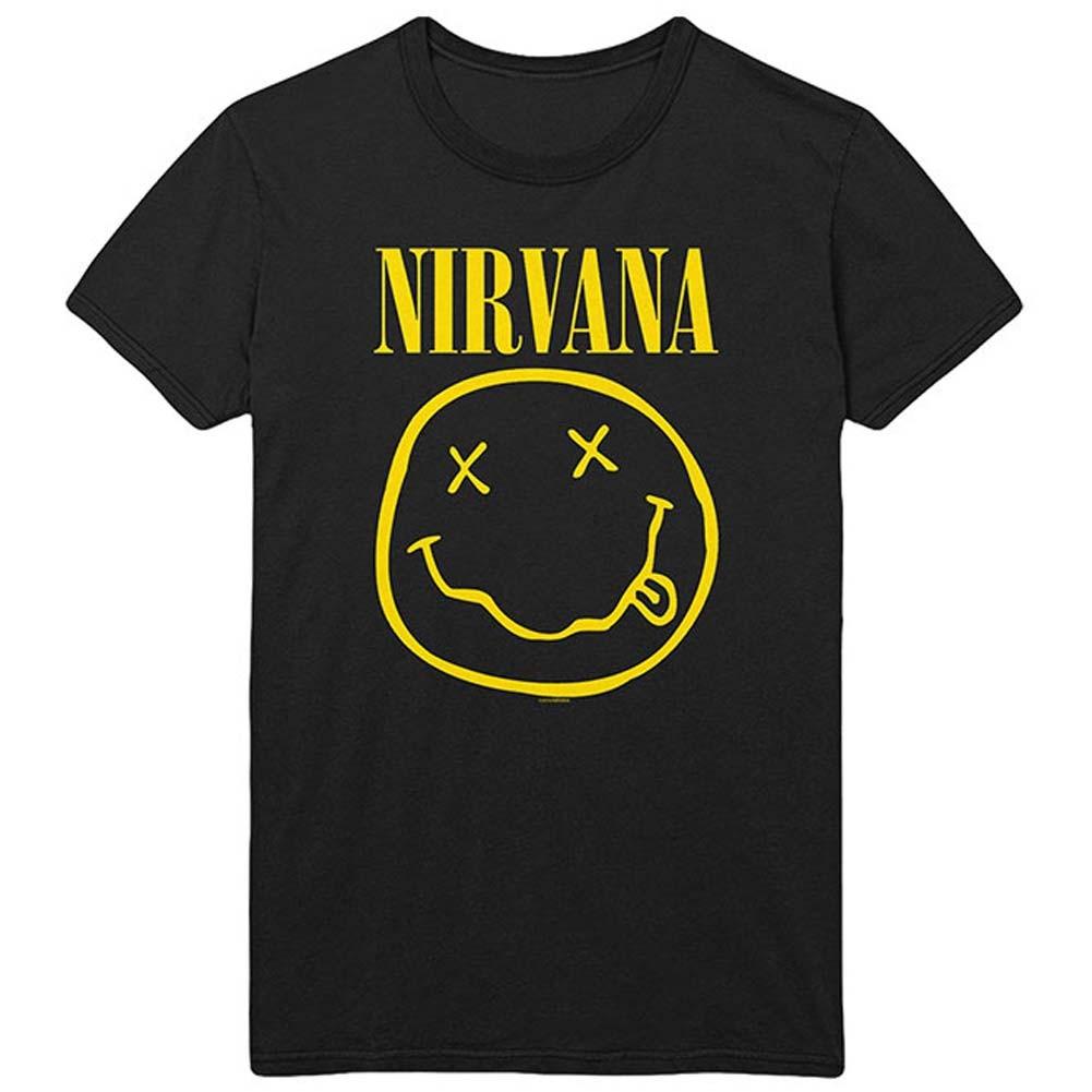 Men s Nirvana Flower Sniffin (Back Print) Slim Fit T-Shirt Mens Womens Tees Top  Black S