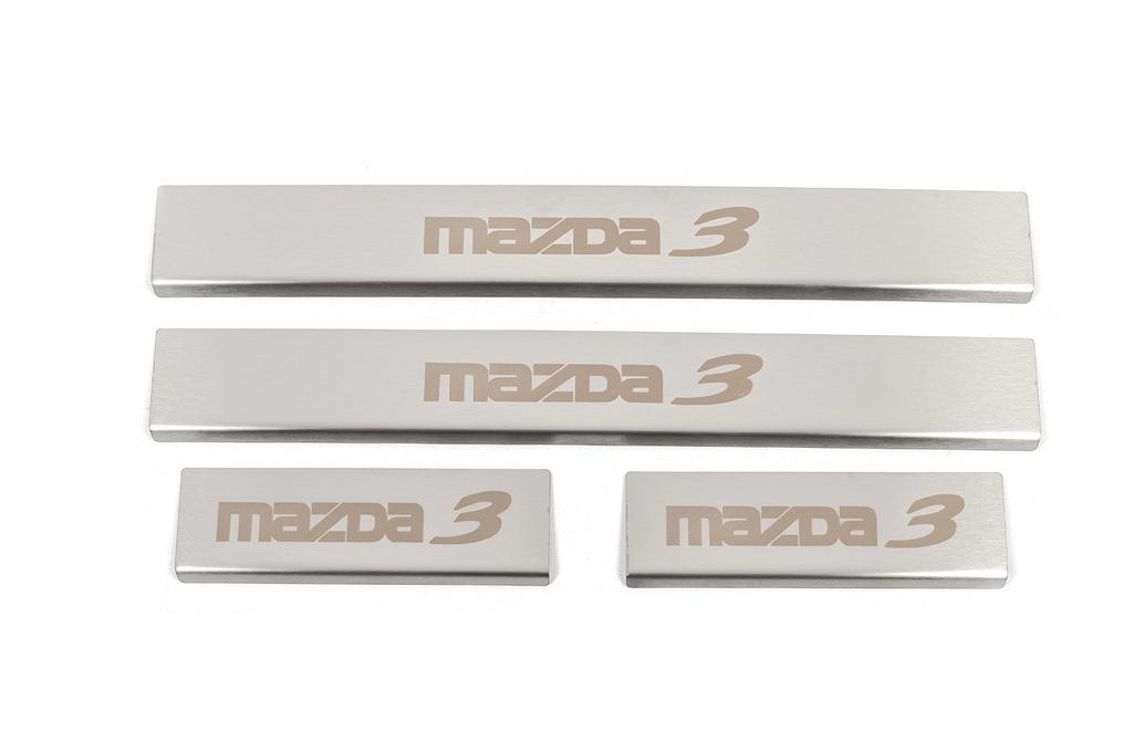 

Накладки на пороги (4 шт, матовые, нерж) для Mazda 3 2013-2019 гг